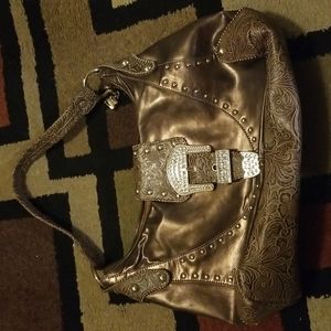 Kathy Van Zeeland Brown Shoulder Purse